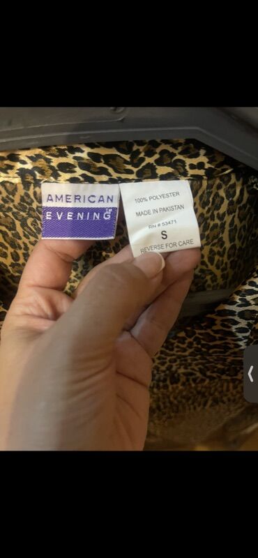 Ev geyimləri, pijamalar: AMERICAN EVENING qadın pijama dəsti - Üst: leopar naxışlı, atlas — 3