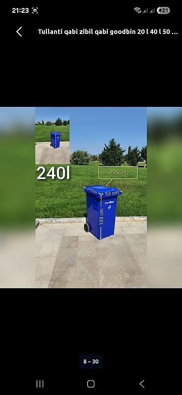Tullantı qabları: Goodbin tullantı qutuları - Həcm variantları: 20L, 40L, 50L, 60L — 4