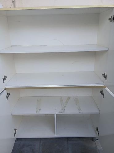 șkaf: Ağ rəngli çoxgözlü dolab - Material: laminat/MDFlam ağ örtük, metal — 3