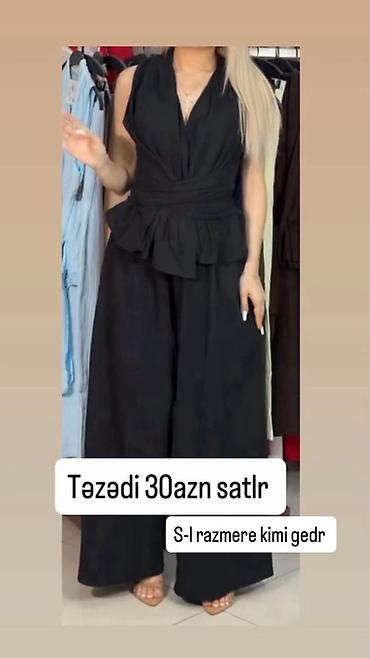 milli kişi geyimləri: Qara rəngli dəst – üst və geniş paça şalvar - Üst hissə: qolsuz — 1