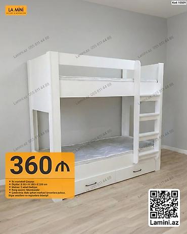 İki mərtəbəli çarpayı – La Mini (Kod: 10509) - Material: ağ rəngli