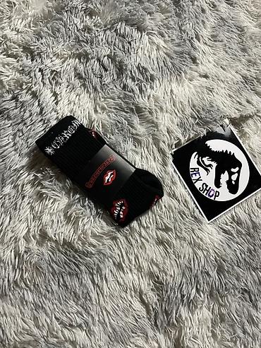 хром хартс: Носки Chrome Hearts «Lips» - Цвет: чёрный - Дизайн: жаккардовый — 1