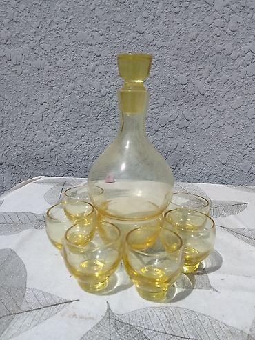 dekor qab: Rəng - Sarı, Şüşə — 1