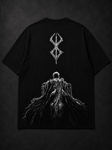 ag koynek: Qara qrafik T‑shirt kolleksiyası – anime/manga ilhamlı dizaynlar — 4