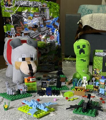 майнкрафт игрушки: Майнкрафт Лего, плюшевые игрушки Собачки и Крипера из качественного