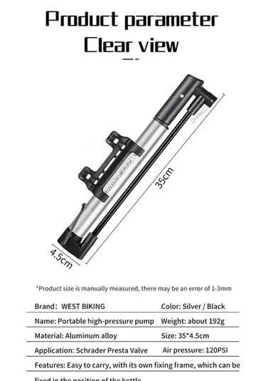 Велоаксессуары: Велосипедный насос West BIKING с креплением ✨ Алюминиевый корпус at lalafo.kg — 5 Велоаксессуары: Велосипедный насос West BIKING с креплением ✨ Алюминиевый корпус — 5