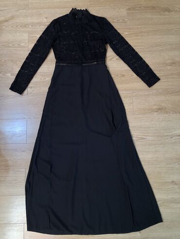 mantil haljine: M (EU 38), color - Black, Evening, Long sleeves