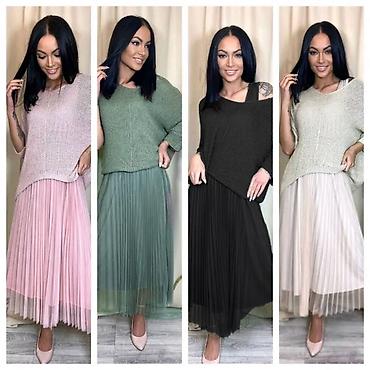 Haljine: 🔥Plisirana midi haljina od tila – ženska - Elegantna plisirana suknja — 11