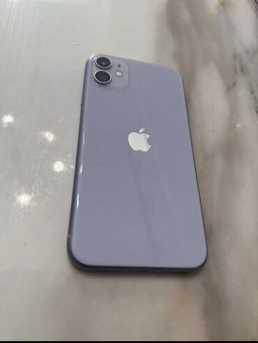 Apple iPhone: IPhone 11, Б/у, 64 ГБ, Deep Purple, Зарядное устройство, Защитное стекло, Чехол, 85 %