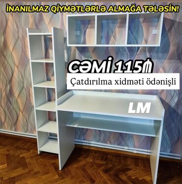 стеклянный стол: Düz masa, Polkalı, Siyirməsiz, Sadə laminat, Zəmanətsiz