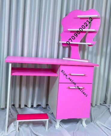 стол в кабинет руководителя: 💅 Barbie Rəfli Manikür Masası 💖 Şık dizayn, funksional rəf sistemi ✨