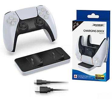 tesla charger: PS5 Charger station Playstation 5 pultlari üçün charger. İki pultu — 2
