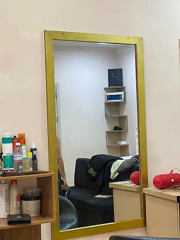 Salon, tibbi mebel: Gözəllik salonu üçün mebel dəsti - 5 ədəd böyük divar güzgüsü: Qızılı — 3
