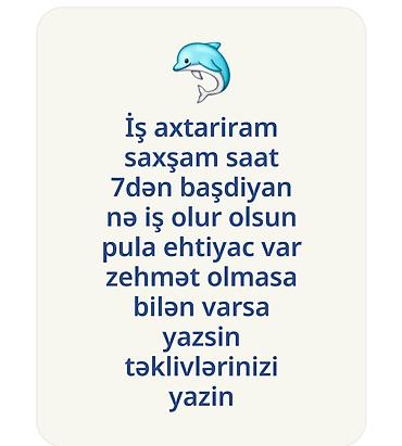 Axşam saat 19:00-dan başlayan ikinci iş axtarıram. Gündəlik əsaslı lalafo.az -da Axşam saat 19:00-dan başlayan ikinci iş axtarıram. Gündəlik əsaslı