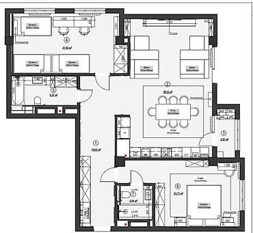 7 1: 3 комнаты, 118 м², Асанбай мкр Элитка, 4 этаж, Евроремонт — 9