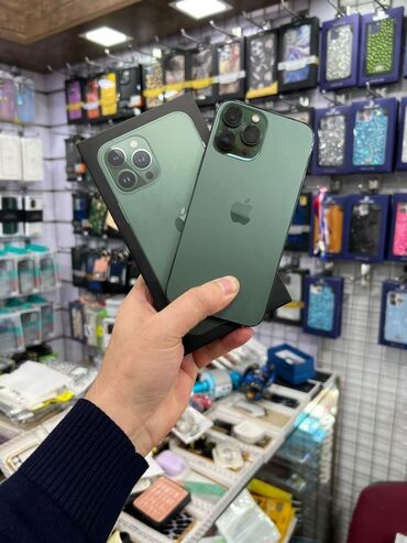 iphone saat qiymeti: IPhone 13 Pro Max | 128 GB Yaşıl | Zəmanət, Face ID, Sənədlərlə