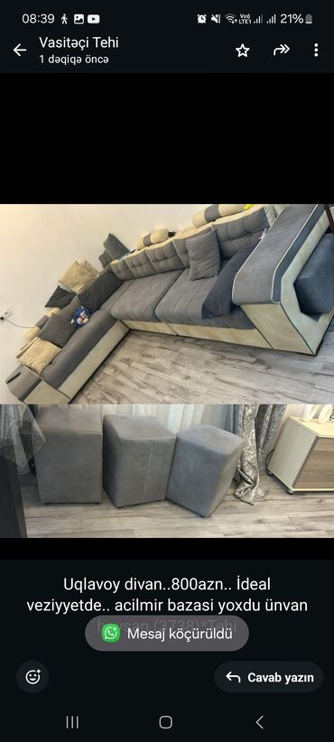 Qonaq otağı dəstləri: Künc divan, Açılmayan, Bazasız