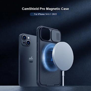 Maske i futrole za telefone: Maska Nillkin CamShield Pro Magnetic za iPhone 14 6.1 crna. Uz brzu — 5