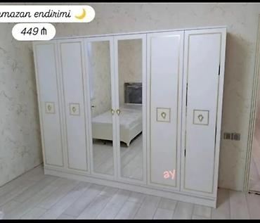 Dolablar: Yeni, 6 qapı, Güzgülü, Ağ, Açılan, Düz dolab — 1