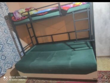 детские двухъярусные кровати из металла: Эки ярустуу керебет, Колдонулган, Бүктөө