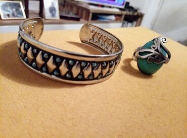 Narukvice: Podesiva narukvica, rodijum: ne tamni, + poklon prstenčić fi 18 Oba — 2