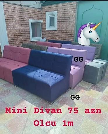 divan modelleri ve qiymetleri: Mini divanlar – ölçü: 1 m Qiymət: 75 AZN - Kompakt ölçülü, rahat — 1