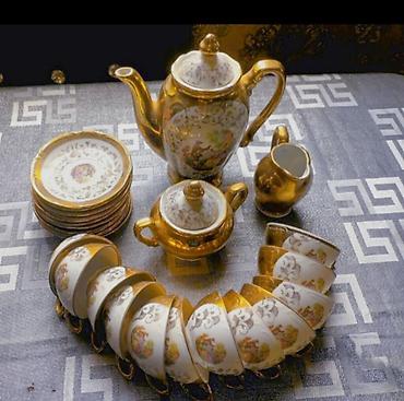 good lux coffee: Qəhvə dəsti, rəng - Qızılı, Kobalt, 12 nəfərlik, Almaniya — 3
