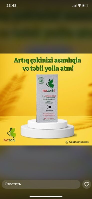 yuxuda qizil itirmek: Fatzorb Gold kapsulları çəki itirmək və bədəni təbii şəkildə