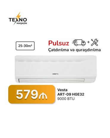 Kondisionerlər: Kondisioner 20-25 kv. m, Pulsuz quraşdırılma