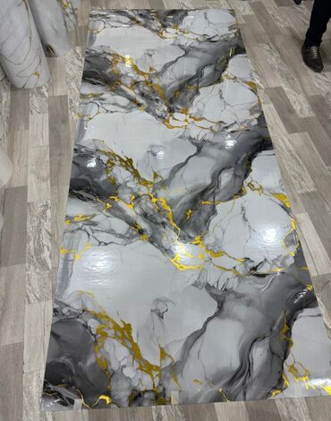 Vinil divar kağızı, oboy: Mərmər effekti verən PVC divar panelləri. 1.Arxası özü — 2