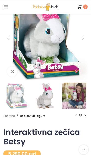 polovne kuhinje za decu: Interaktivna Zecica Betsy
Redovna cena 5.290 sniženo na 4.000din