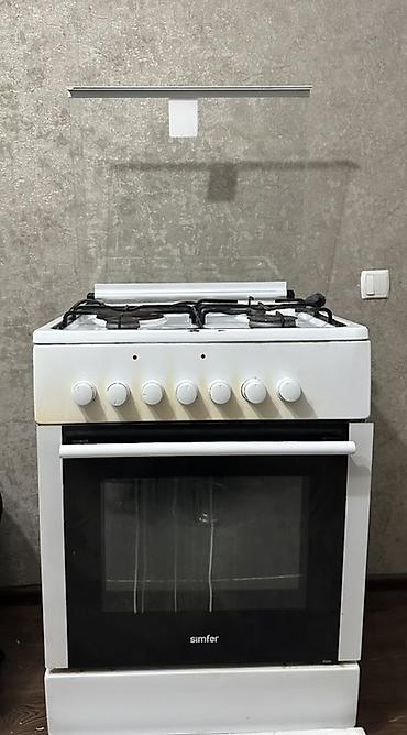 Кухонные плиты и варочные поверхности: Газовая печь, Simfer, Б/у, Напольная, цвет - Белый — 1