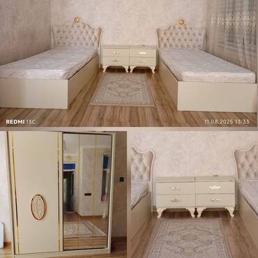 Ev və bağ: Oğlan və qız üçün, İşlənmiş, 2 təknəfərlik çarpayı, Dolab, 2 tumba