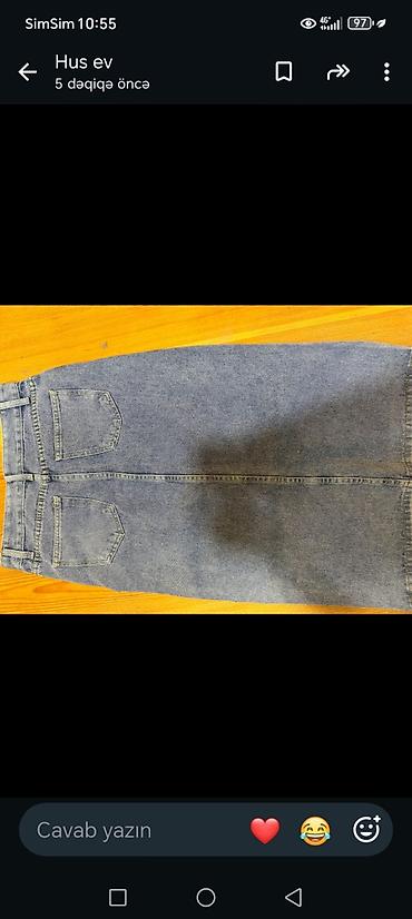 cins ətəklər: Denim ətək - Model: dizaltı uzunluqda, düz kəsim - Material: klassik — 2