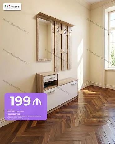 balaca dolab: Dəhliz üçün çoxfunksiyalı asma dəst - Komplekt: Güzgü, asma paltar — 1