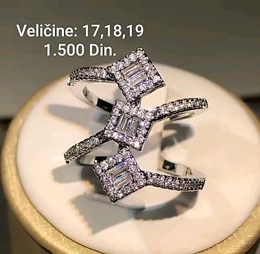 cena sata: Elegantni posrebreni prsten sa kristalima i žigom S925. – elegantan — 1