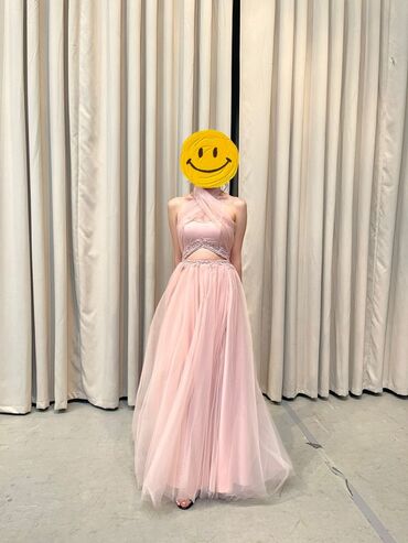 вечернее розовое платье: Кече көйнөгү, А-силуэт, Узун модель, Жеңдери жок, Корсет, XL (EU 42), 2XL (EU 44)