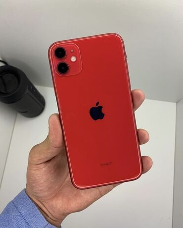 Apple iPhone: IPhone 11, Б/у, 128 ГБ, Красный, Защитное стекло, Чехол, 81 %