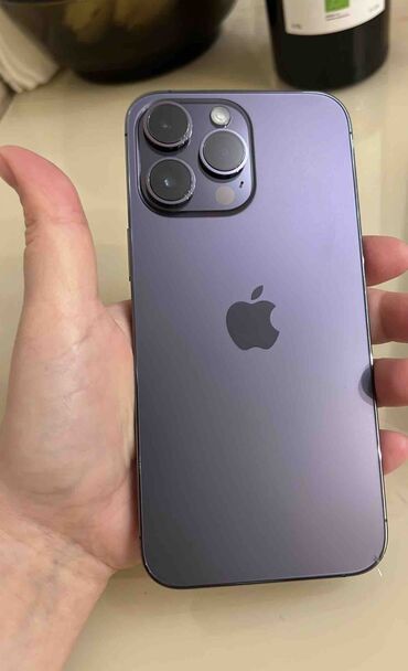 Apple iPhone: IPhone 14 Pro Max, Б/у, 512 ГБ, Синий, Зарядное устройство, Защитное стекло, Кабель, 93 %