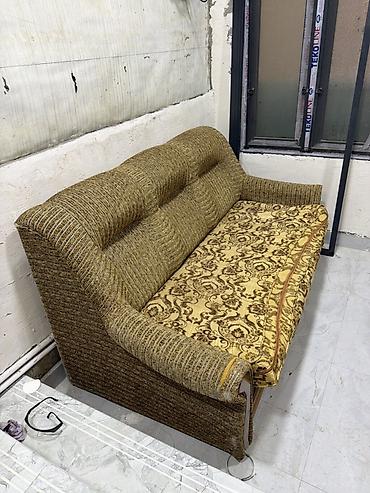 Ev üçün mebel: Klassik üslubda 3 nəfərlik divan - Parça: qəhvəyi-bej tonlarında — 2