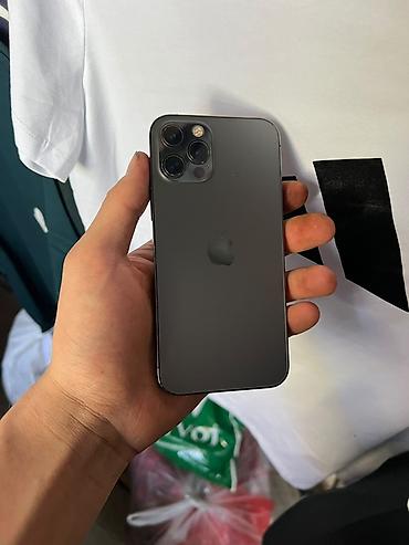 IPhone 12 Pro, Б/у, 128 ГБ, Графит, Защитное стекло, Чехол, 79 %