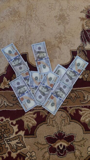 kassa stol: 9 eded saxda pul 100 dollar formasında