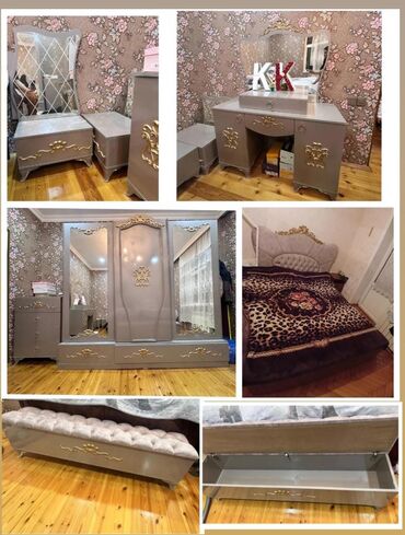 Sifarişlə masa və oturacaq dəstləri: İkinəfərlik çarpayı, Dolab, Termo, 2 tumba, İşlənmiş