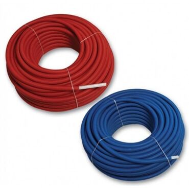 şeki: PEX su və isitmə borusu seti – qırmızı və mavi - Material: çevik PEX