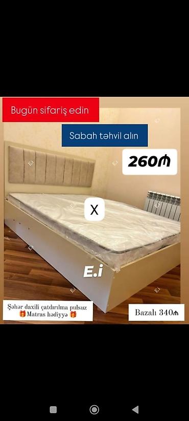 toxumluq bugda: Mebel dəsti – yumşaq başlıqlı tək nəfərlik çarpayı - Rəng: açıq — 1