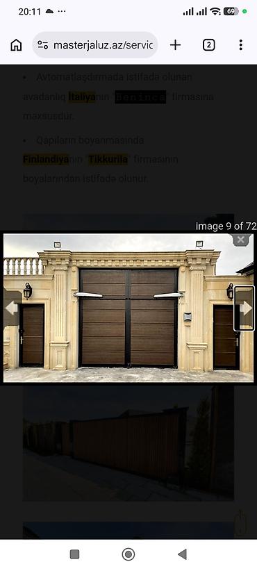 qaraj darvaza: Taxta teksturalı qaraj qapıları və giriş qapıları - Material və — 9