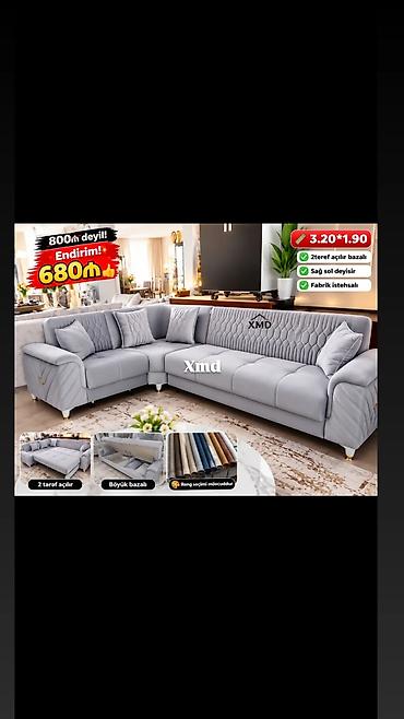 Məhsul: L formalı künc divan dəsti • Ölçü: 3.20 x 1.90 m • İki