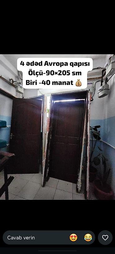 seyf qapilar ve darvazalar: Məhsul: Avropa qapıları - Say: 4 ədəd - Ölçü: 90×205 sm - Material və — 1