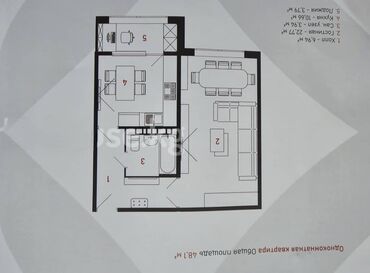 недвижимость в карабалте: 1 бөлмө, 48 кв. м, Элитка, 2 кабат, ПСО (өзү оңдоп түзөтүп бүтүү үчүн)