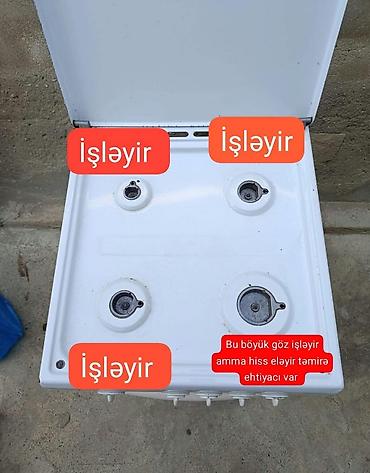 soba susəsi: Qaz plitəsi Ayrıca dayanan, 4 gözlü, İşlənmiş — 8